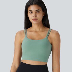 Halara - Double Straps Backless Twisted Cropped Yoga Tank Top